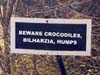 beware crocodiles, bilharzia, humps