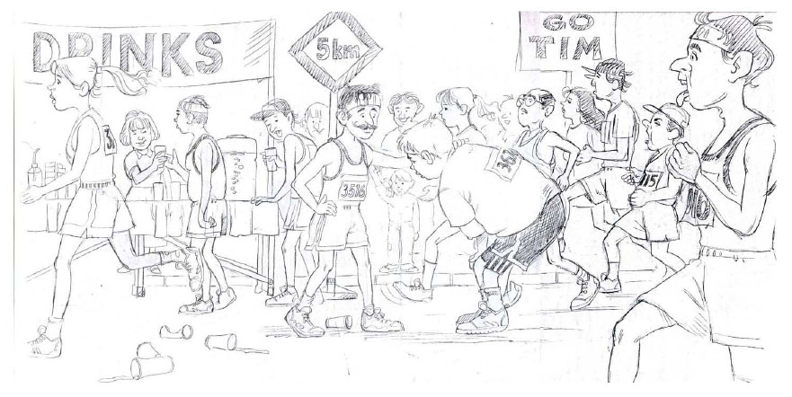 Fatty Hanrahan runs a marathon